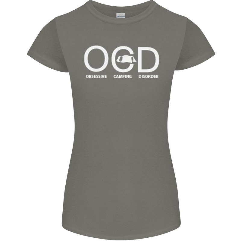 OCD Obsessive Camping Disorder Womens Petite Cut T-Shirt Charcoal