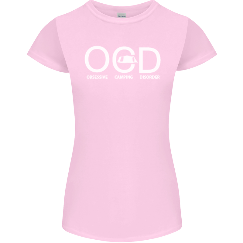 OCD Obsessive Camping Disorder Womens Petite Cut T-Shirt Light Pink