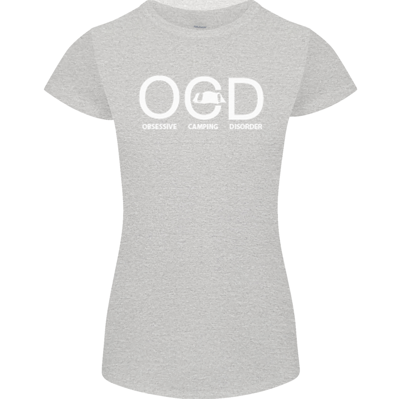 OCD Obsessive Camping Disorder Womens Petite Cut T-Shirt Sports Grey