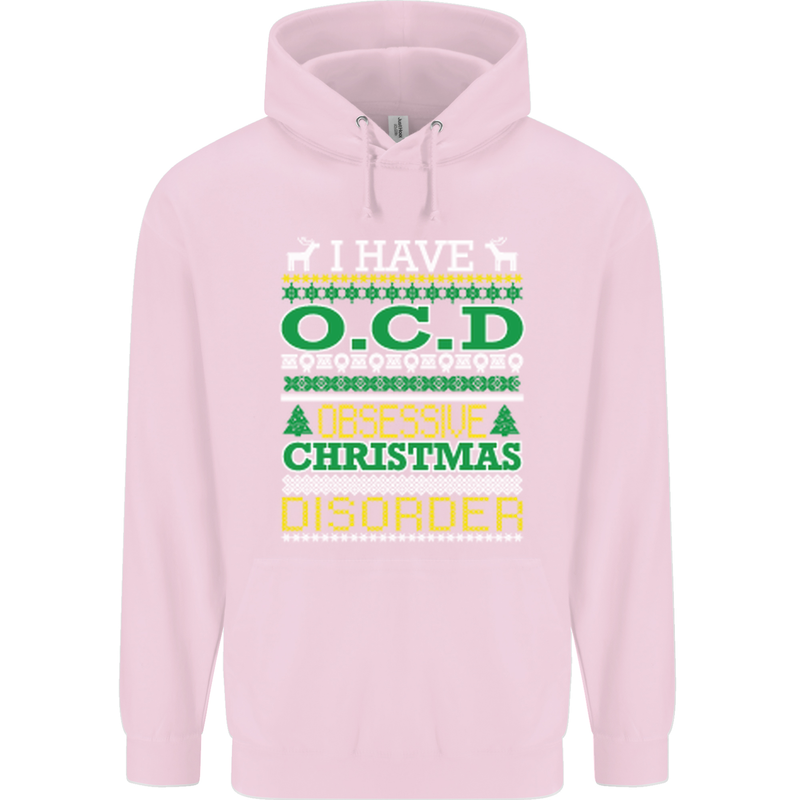 OCD Obsessive Christmas Disorder Childrens Kids Hoodie Light Pink