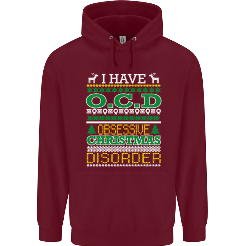 OCD Obsessive Christmas Disorder Childrens Kids Hoodie Maroon