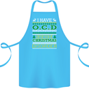 OCD Obsessive Christmas Disorder Cotton Apron 100% Organic Turquoise