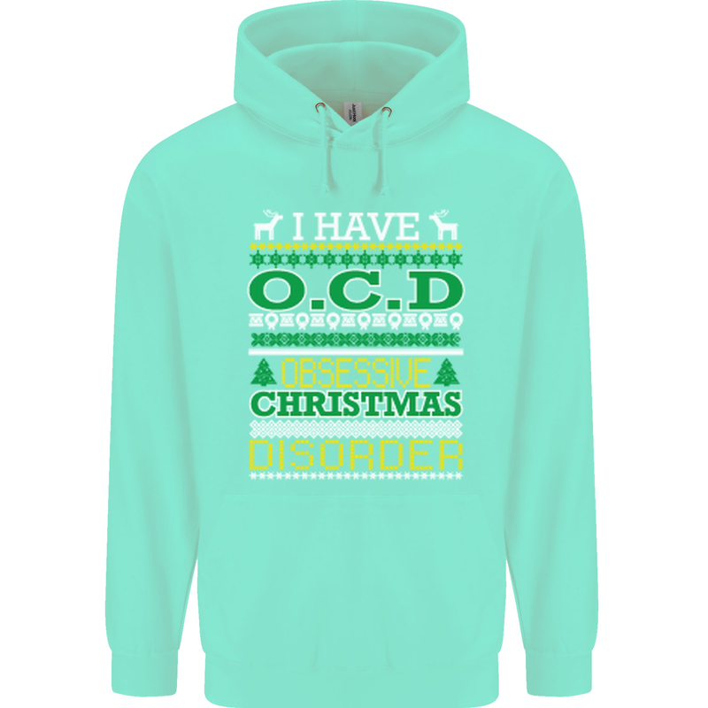 OCD Obsessive Christmas Disorder Mens 80% Cotton Hoodie Peppermint