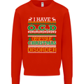 OCD Obsessive Christmas Disorder Mens Sweatshirt Jumper Bright Red