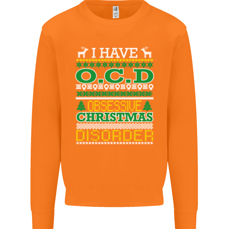 OCD Obsessive Christmas Disorder Mens Sweatshirt Jumper Orange