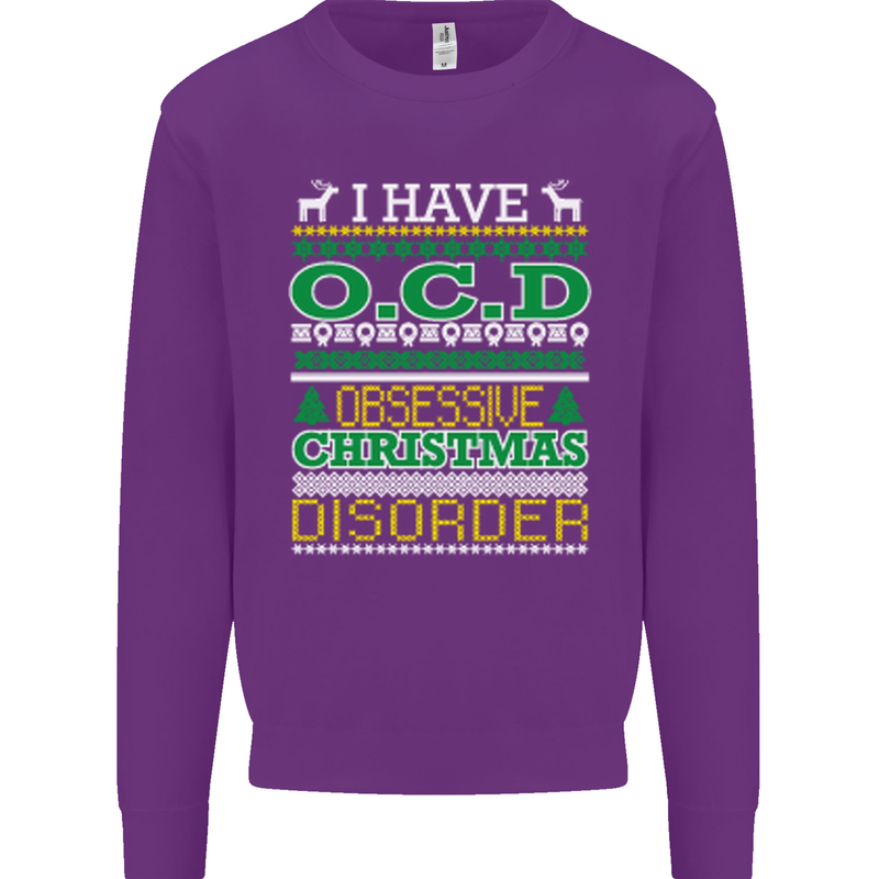 OCD Obsessive Christmas Disorder Mens Sweatshirt Jumper Purple