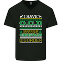 OCD Obsessive Christmas Disorder Mens V-Neck Cotton T-Shirt Black