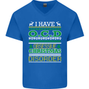 OCD Obsessive Christmas Disorder Mens V-Neck Cotton T-Shirt Royal Blue