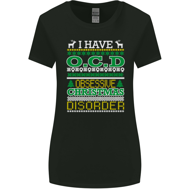 OCD Obsessive Christmas Disorder Womens Wider Cut T-Shirt Black