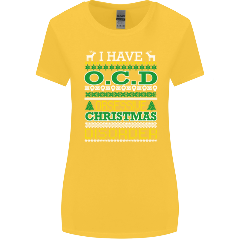 OCD Obsessive Christmas Disorder Womens Wider Cut T-Shirt Yellow