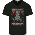 O Christmas Tree Lovely Wrenches Mechanic Mens V-Neck Cotton T-Shirt Black