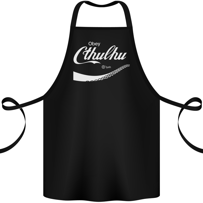 Obey Cthulhu Kraken Octopus R'lyeh Cotton Apron 100% Organic Black