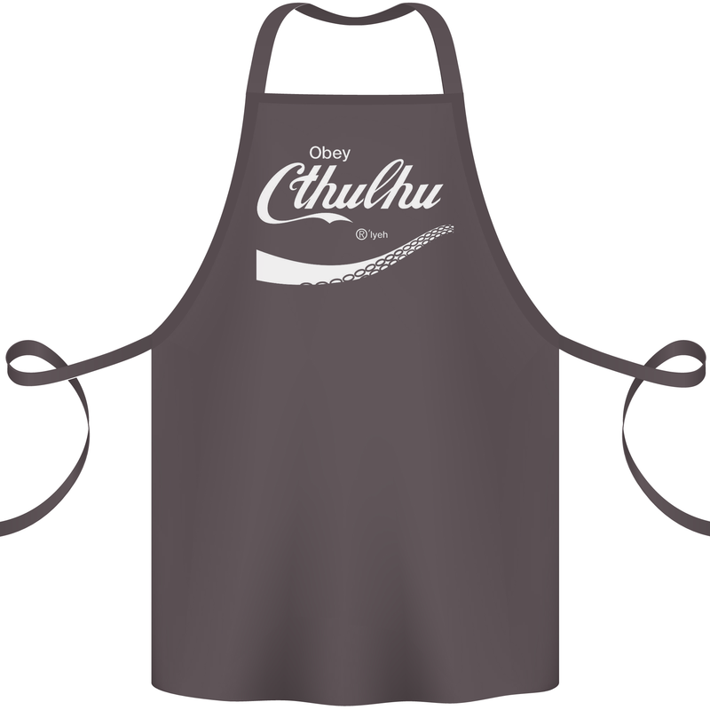 Obey Cthulhu Kraken Octopus R'lyeh Cotton Apron 100% Organic Dark Grey