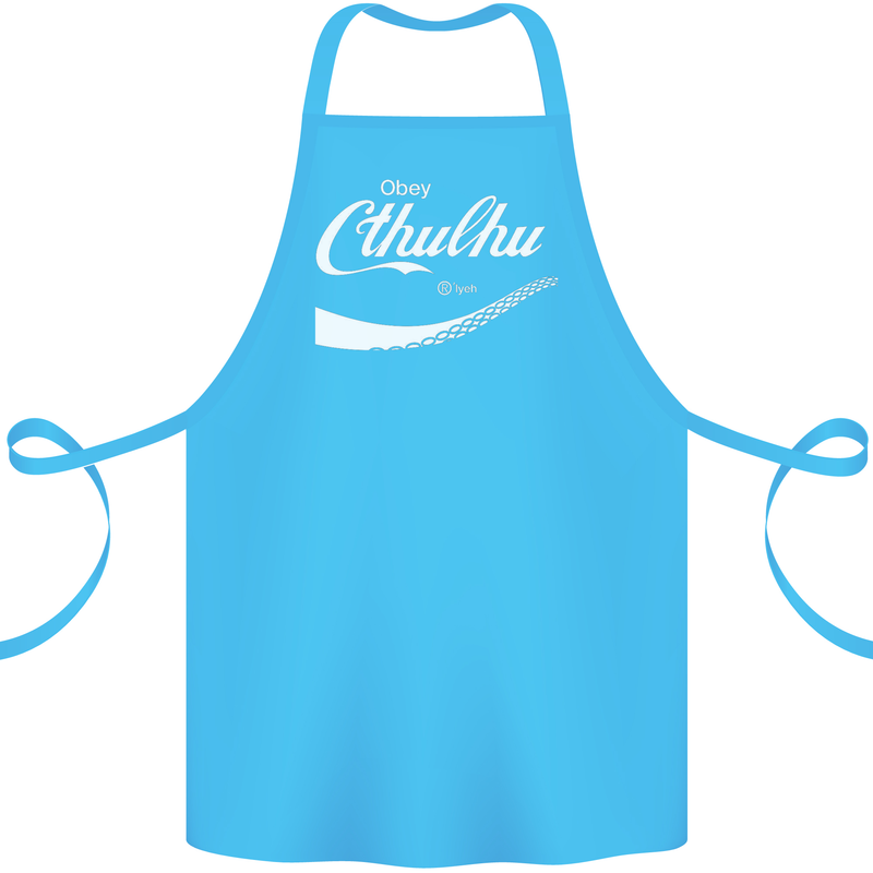 Obey Cthulhu Kraken Octopus R'lyeh Cotton Apron 100% Organic Turquoise
