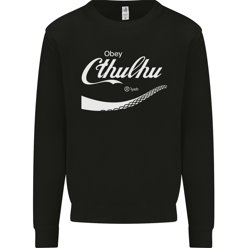 Obey Cthulhu Kraken Octopus R'lyeh Kids Sweatshirt Jumper Black
