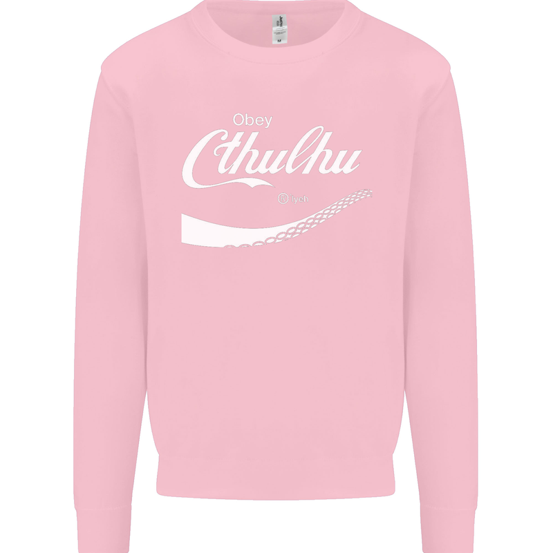 Obey Cthulhu Kraken Octopus R'lyeh Kids Sweatshirt Jumper Light Pink