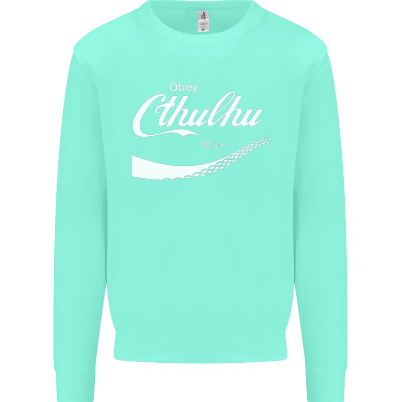 Obey Cthulhu Kraken Octopus R'lyeh Kids Sweatshirt Jumper Peppermint