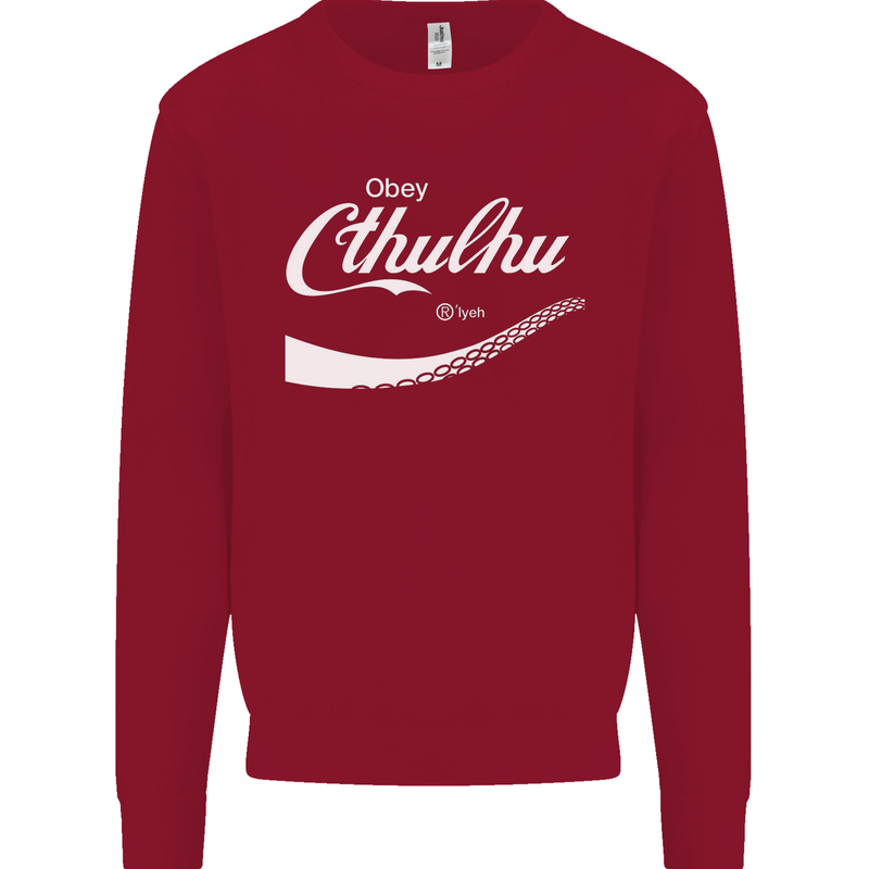 Obey Cthulhu Kraken Octopus R'lyeh Kids Sweatshirt Jumper Red