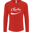 Obey Cthulhu Kraken Octopus R'lyeh Mens Long Sleeve T-Shirt Red