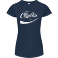 Obey Cthulhu Kraken Octopus R'lyeh Womens Petite Cut T-Shirt Navy Blue