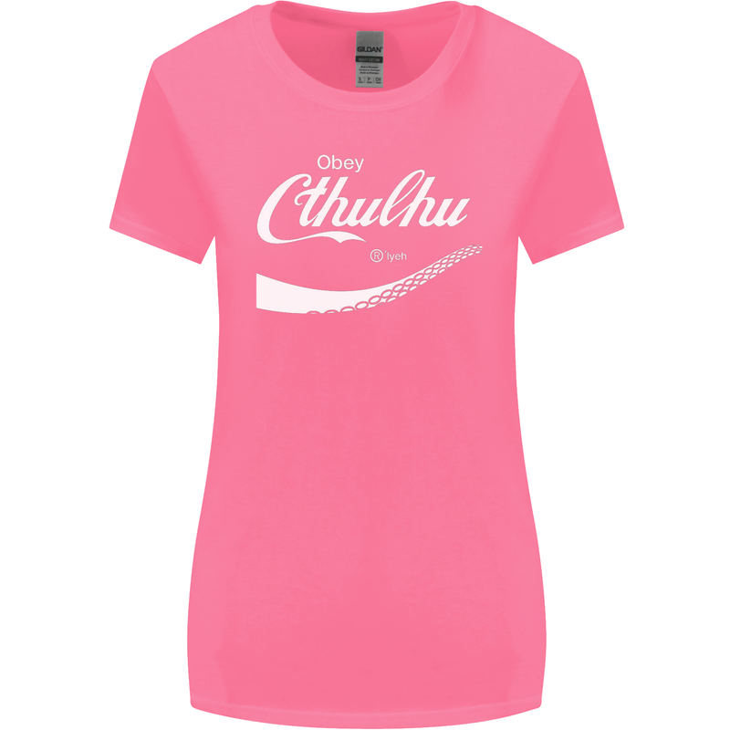 Obey Cthulhu Kraken Octopus R'lyeh Womens Wider Cut T-Shirt Azalea