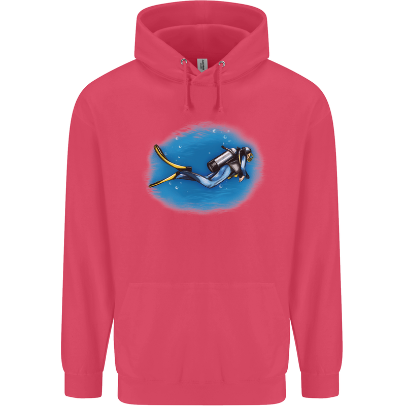 Ocean Scuba Diver Scuba Diving Childrens Kids Hoodie Heliconia