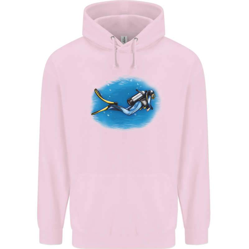Ocean Scuba Diver Scuba Diving Childrens Kids Hoodie Light Pink