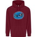 Ocean Scuba Diver Scuba Diving Childrens Kids Hoodie Maroon
