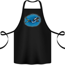 Ocean Scuba Diver Scuba Diving Cotton Apron 100% Organic Black