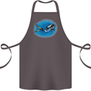 Ocean Scuba Diver Scuba Diving Cotton Apron 100% Organic Dark Grey
