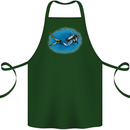 Ocean Scuba Diver Scuba Diving Cotton Apron 100% Organic Forest Green