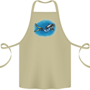 Ocean Scuba Diver Scuba Diving Cotton Apron 100% Organic Khaki