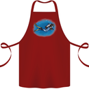 Ocean Scuba Diver Scuba Diving Cotton Apron 100% Organic Maroon