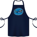 Ocean Scuba Diver Scuba Diving Cotton Apron 100% Organic Navy Blue