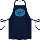 Ocean Scuba Diver Scuba Diving Cotton Apron 100% Organic Navy Blue