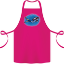 Ocean Scuba Diver Scuba Diving Cotton Apron 100% Organic Pink