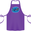 Ocean Scuba Diver Scuba Diving Cotton Apron 100% Organic Purple
