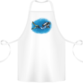 Ocean Scuba Diver Scuba Diving Cotton Apron 100% Organic White