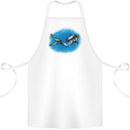 Ocean Scuba Diver Scuba Diving Cotton Apron 100% Organic White