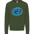 Ocean Scuba Diver Scuba Diving Kids Sweatshirt Jumper Forest Green