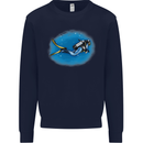 Ocean Scuba Diver Scuba Diving Kids Sweatshirt Jumper Navy Blue