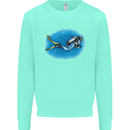 Ocean Scuba Diver Scuba Diving Kids Sweatshirt Jumper Peppermint