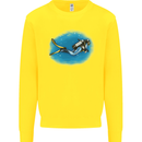 Ocean Scuba Diver Scuba Diving Kids Sweatshirt Jumper Yellow