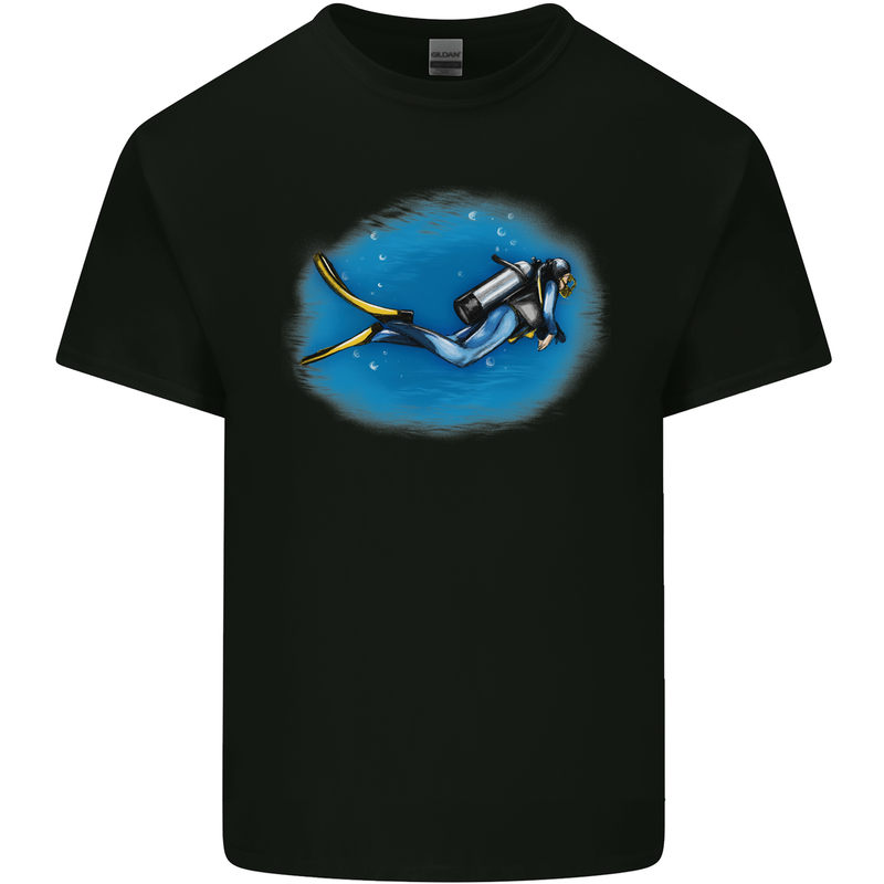 Ocean Scuba Diver Scuba Diving Mens Cotton T-Shirt Tee Top Black