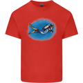 Ocean Scuba Diver Scuba Diving Mens Cotton T-Shirt Tee Top Red