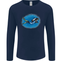 Ocean Scuba Diver Scuba Diving Mens Long Sleeve T-Shirt Navy Blue