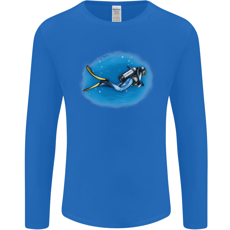 Ocean Scuba Diver Scuba Diving Mens Long Sleeve T-Shirt Royal Blue