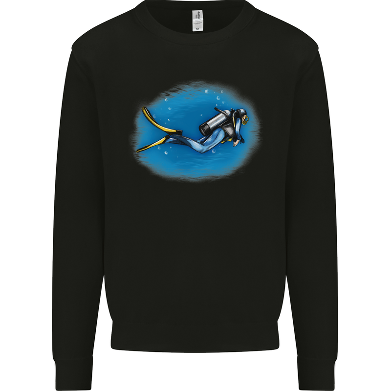 Ocean Scuba Diver Scuba Diving Mens Sweatshirt Jumper Black