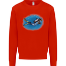 Ocean Scuba Diver Scuba Diving Mens Sweatshirt Jumper Bright Red