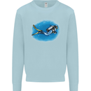 Ocean Scuba Diver Scuba Diving Mens Sweatshirt Jumper Light Blue